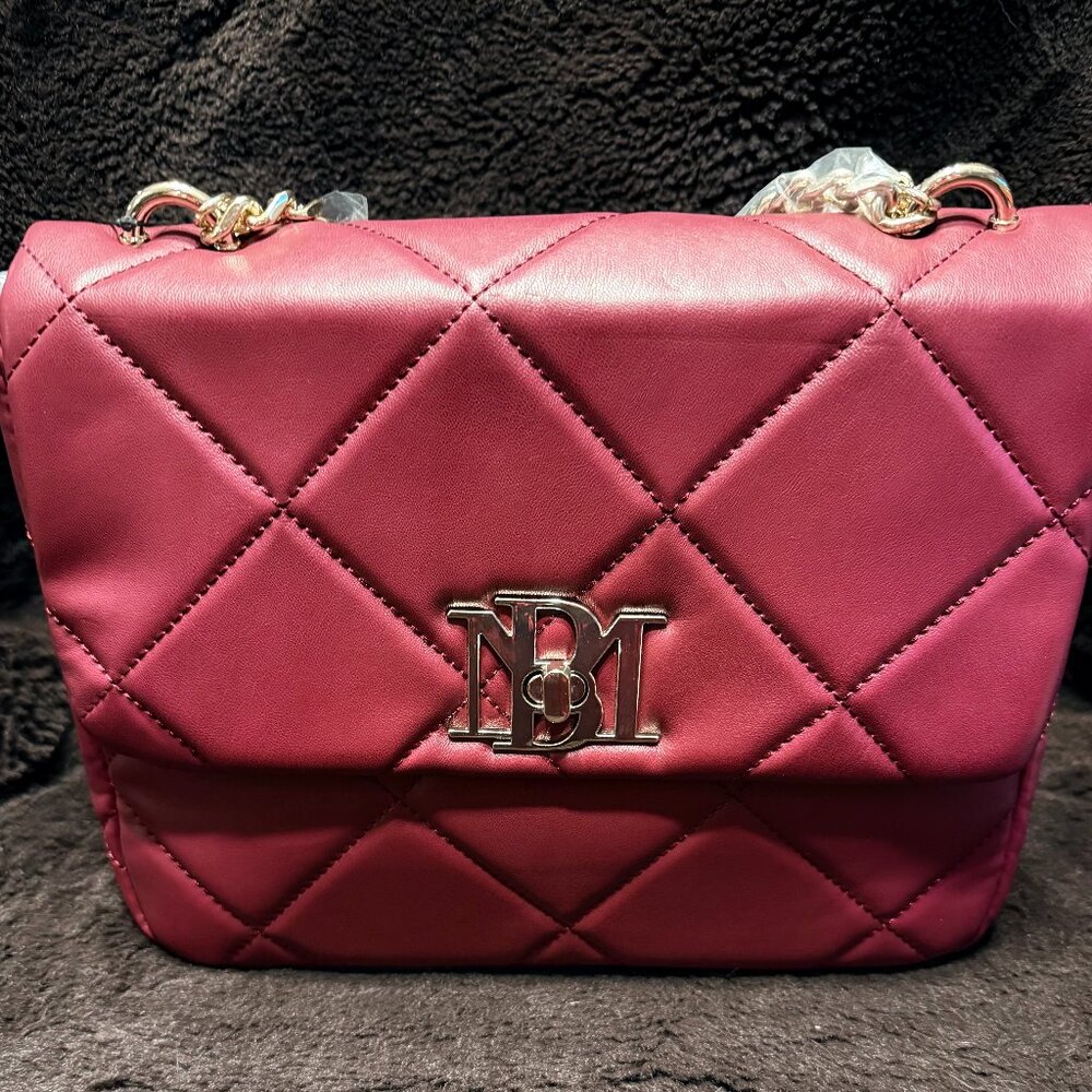 Badgley Mischka Large Wine Crossbody Handbag NWT
